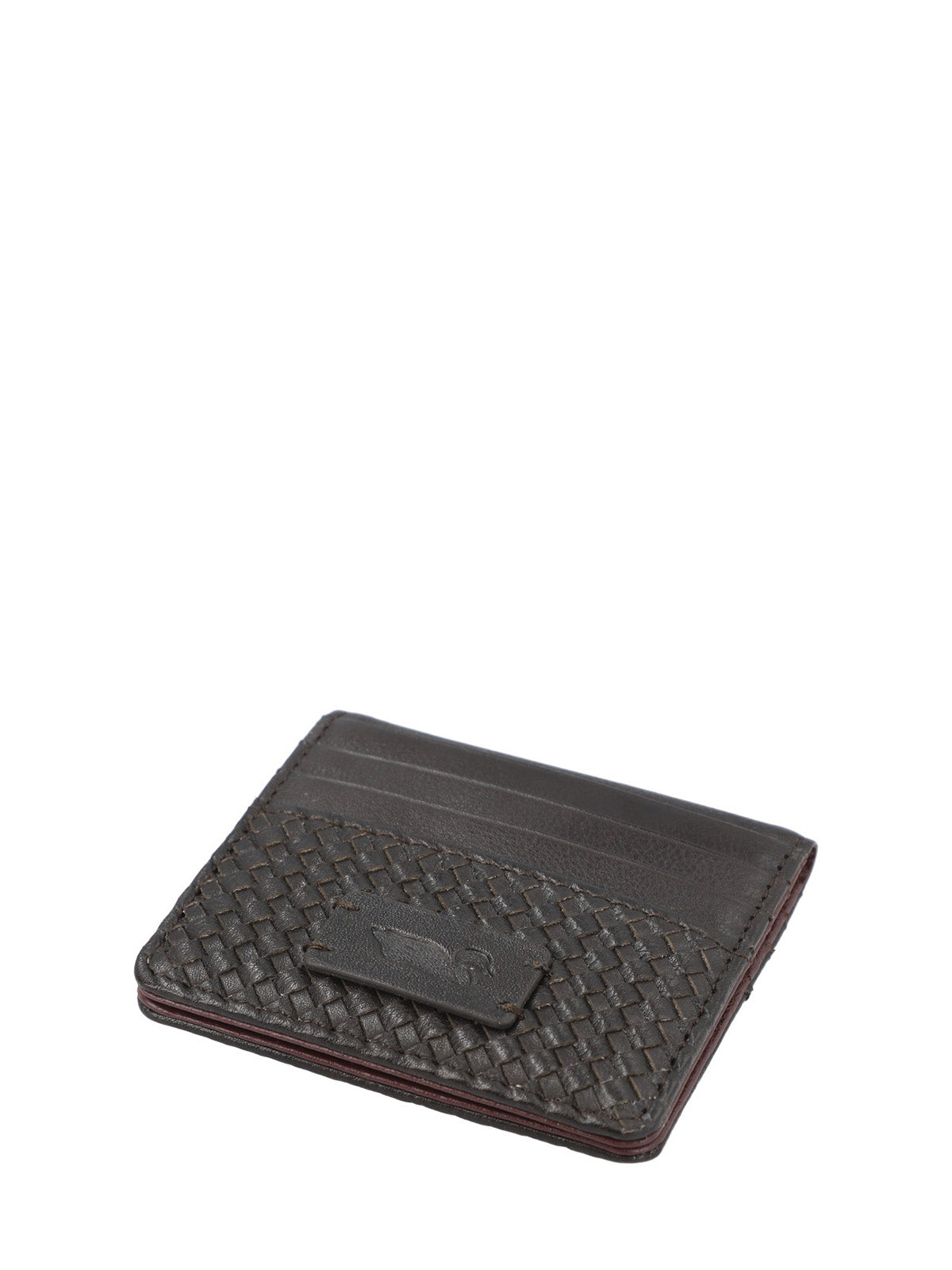 Tarjetero Cuero Mujer Sz Braid Cardholder Café Rockford