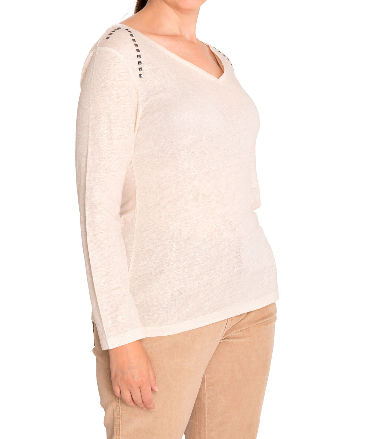 Polera Lino Orgánico Mujer Emily Blanco Rockford
