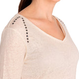 Polera Lino Orgánico Mujer Emily Blanco Rockford