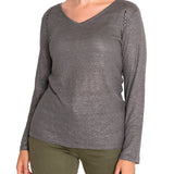Polera Lino Orgánico Mujer Emily Gris Rockford