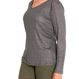 Polera Lino Orgánico Mujer Emily Gris Rockford