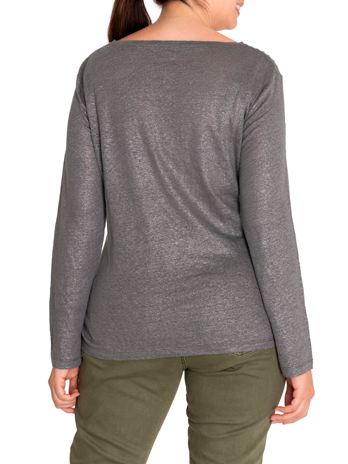 Polera Lino Orgánico Mujer Emily Gris Rockford