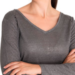 Polera Lino Orgánico Mujer Emily Gris Rockford
