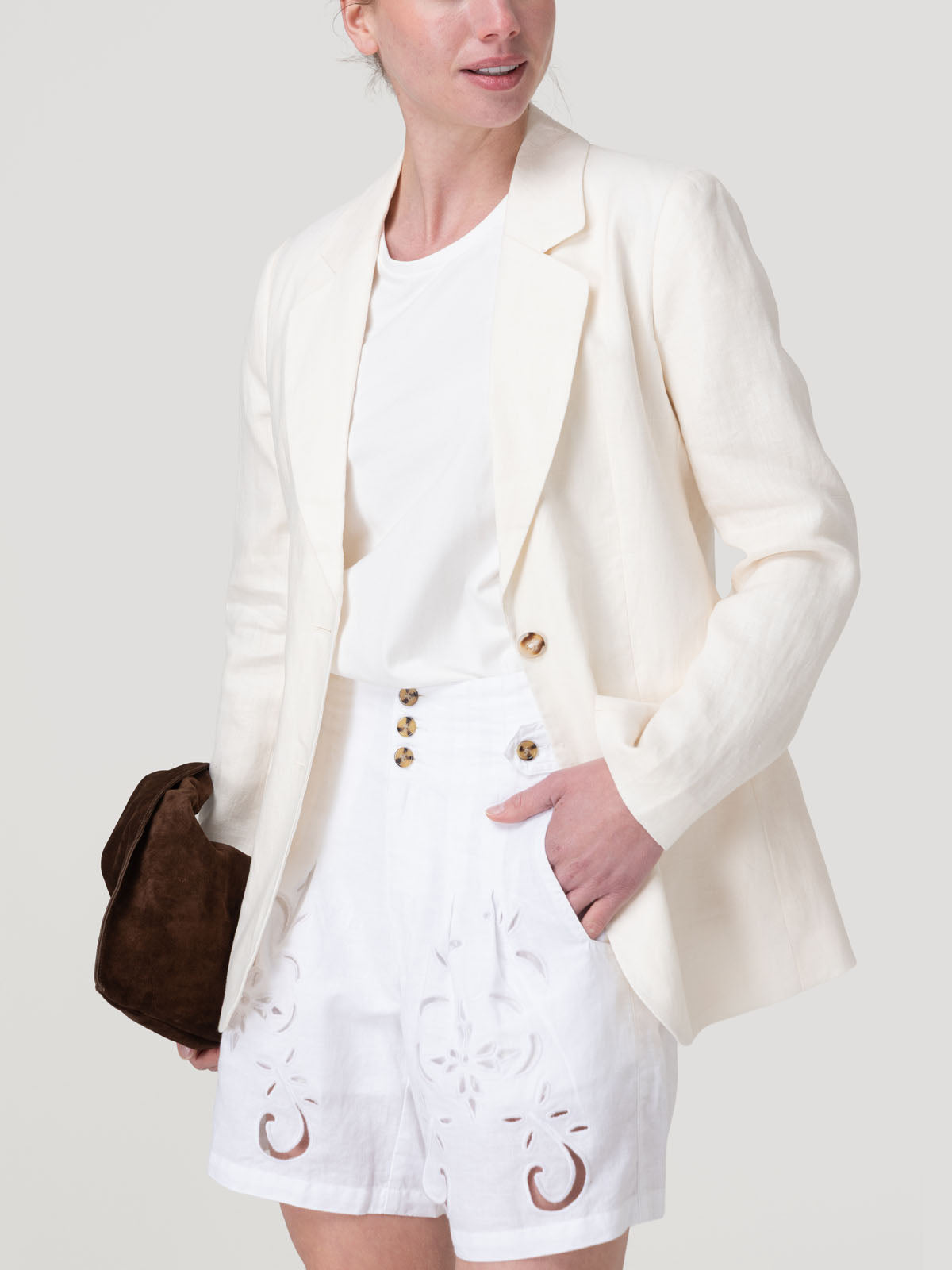 Chaqueta Lino Mujer Heron Beige Rockford
