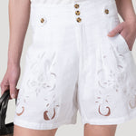 Short Lino Mujer Croft Blanco Rockford