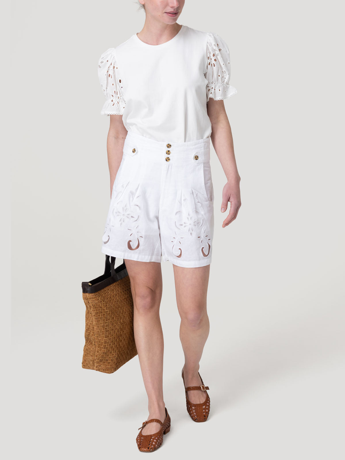 Short Lino Mujer Croft Blanco Rockford