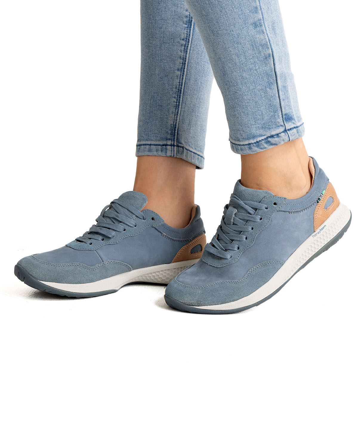 Zapatilla Cuero Mujer Canoitas Azul Rockford