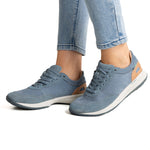 Zapatilla Cuero Mujer Canoitas Azul Rockford