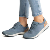 Zapatilla Cuero Mujer Canoitas Azul Rockford