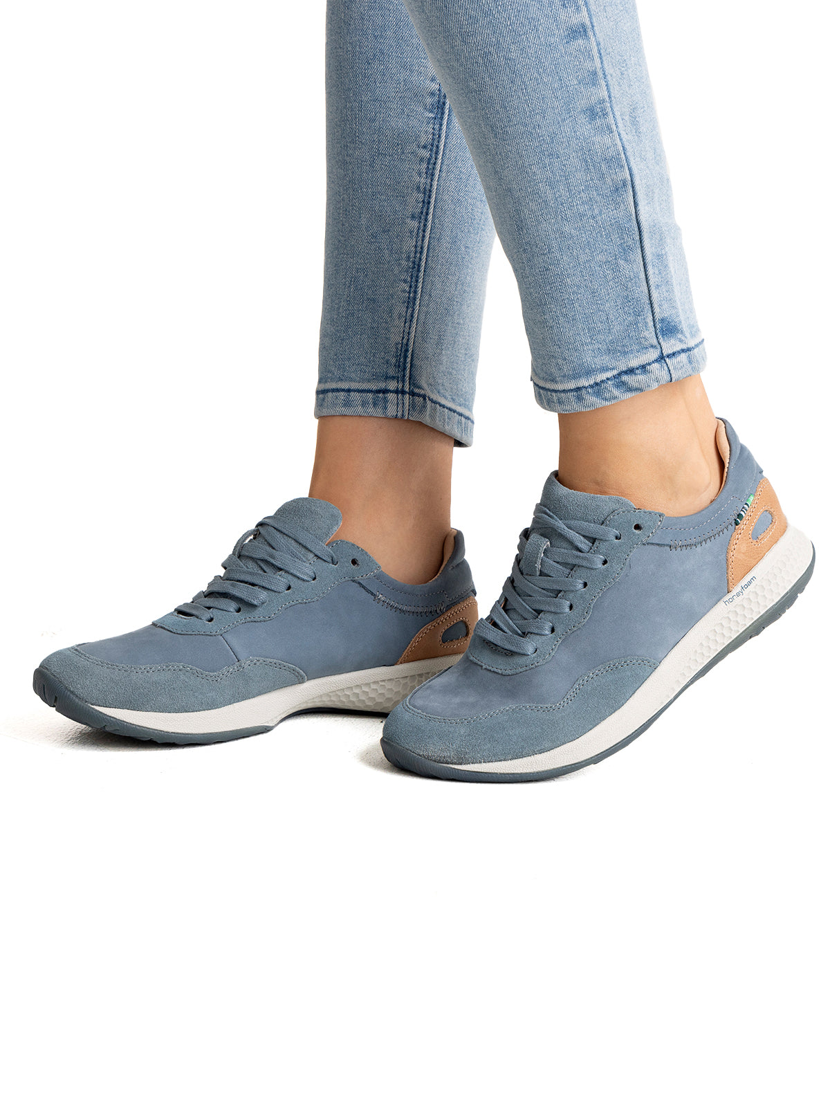 Zapatilla Cuero Mujer Canoitas Azul Rockford