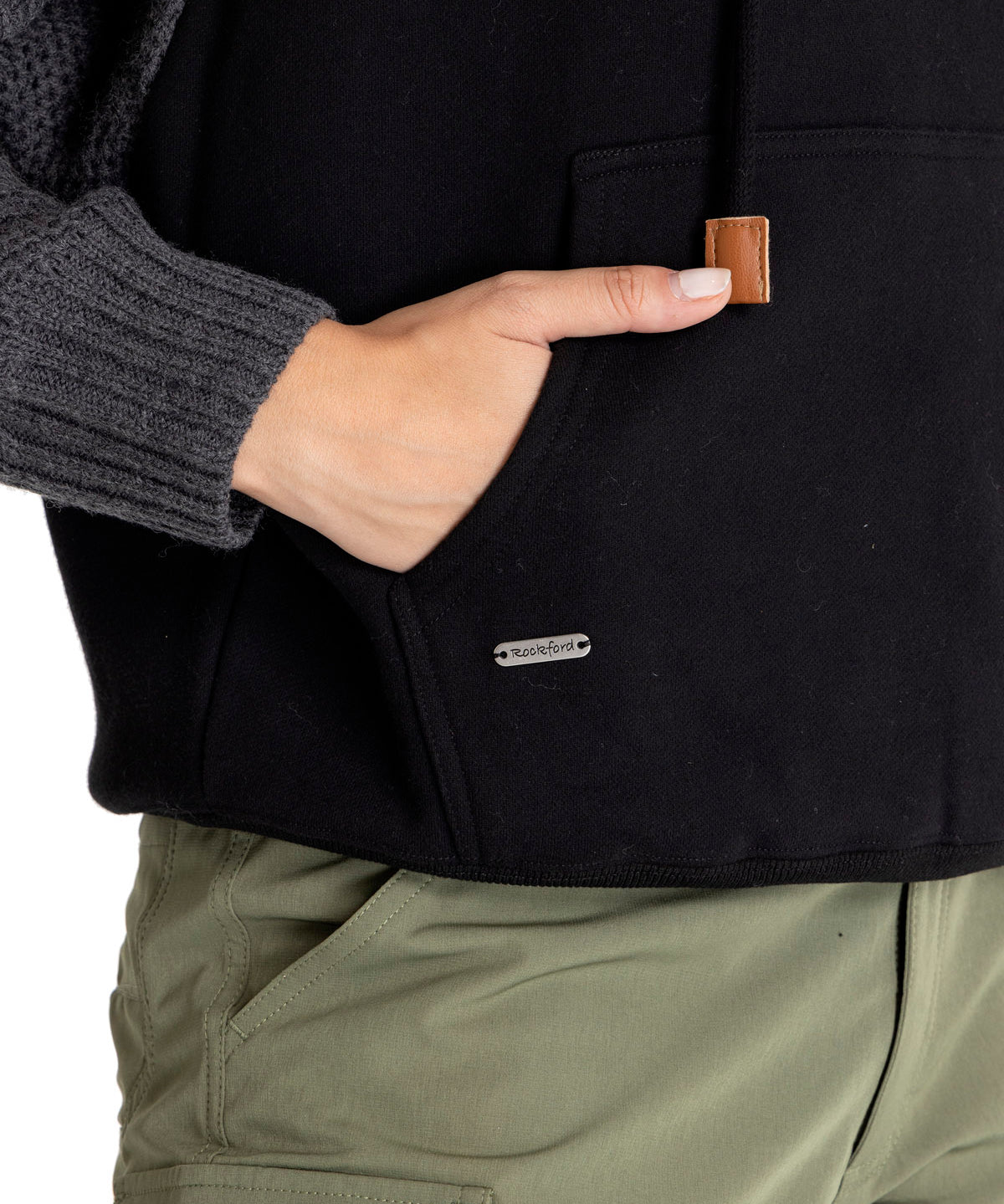 Polerón Algodón Orgánico Mujer Umbra Gris Oscuro Rockford