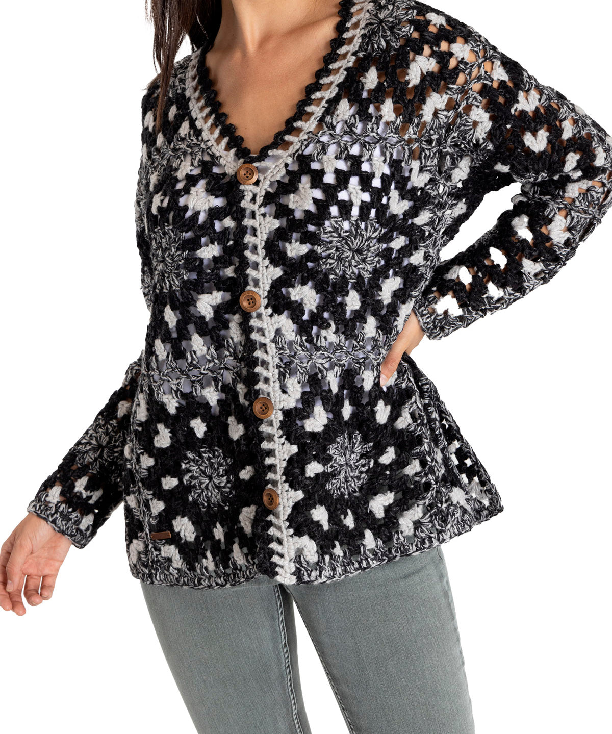 Sweater Algodón Orgánico Mujer Atrani Gris Oscuro Rockford