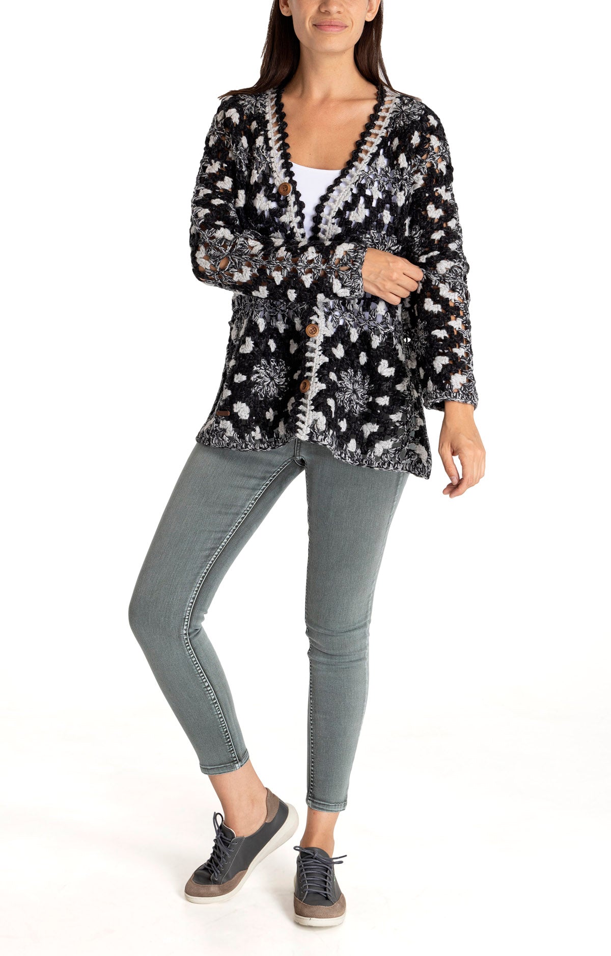 Sweater Algodón Orgánico Mujer Atrani Gris Oscuro Rockford