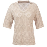 Polera Algodón Orgánico Mujer Caicos Beige Rockford