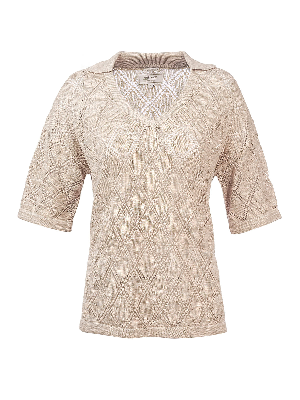 Polera Algodón Orgánico Mujer Caicos Beige Rockford
