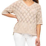 Polera Algodón Orgánico Mujer Caicos Beige Rockford