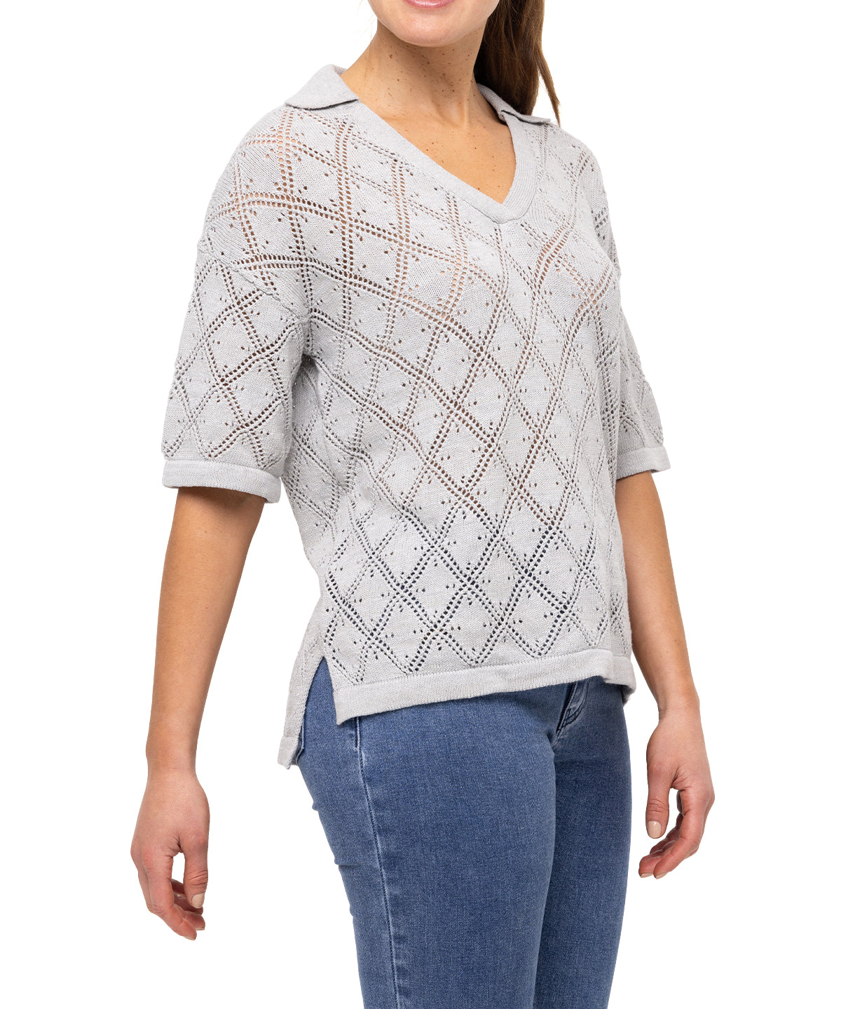 Polera Algodón Orgánico Mujer Caicos Gris Rockford