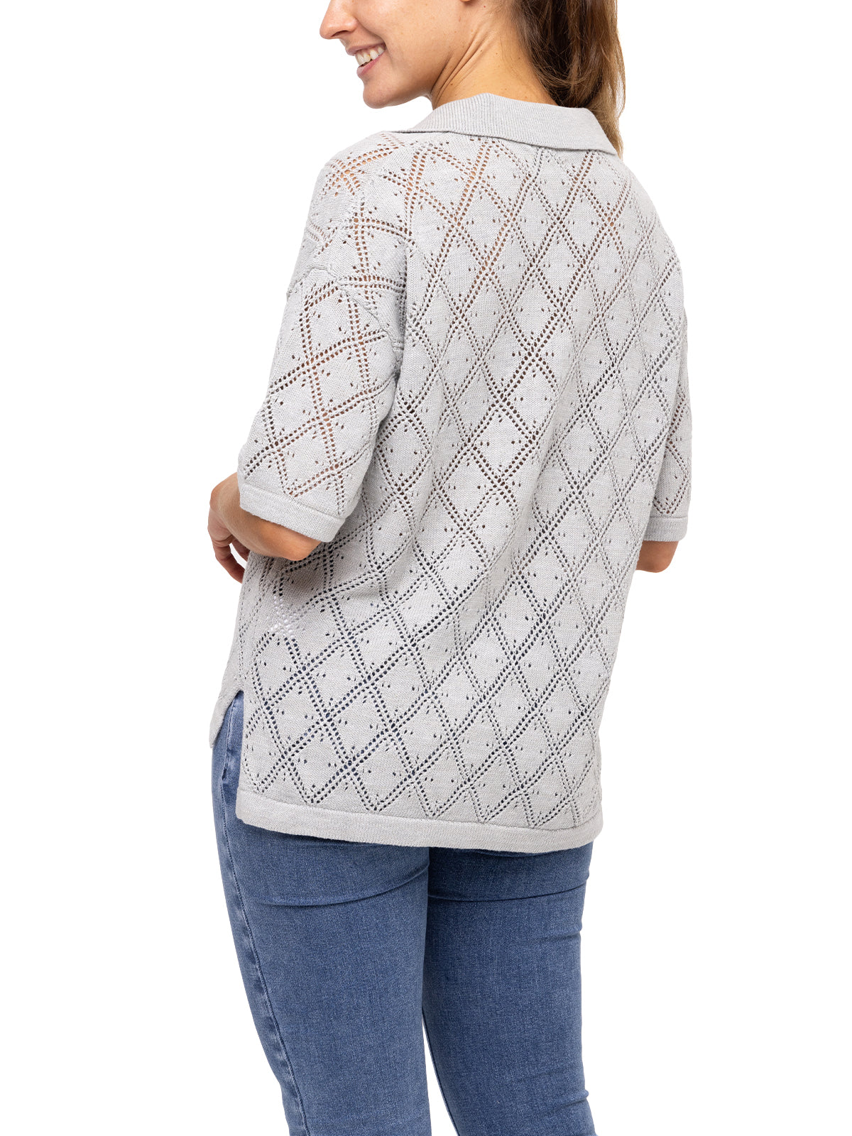 Polera Algodón Orgánico Mujer Caicos Gris Rockford