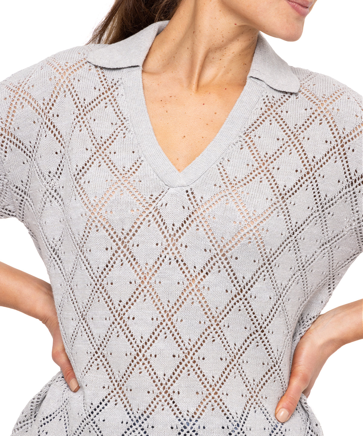 Polera Algodón Orgánico Mujer Caicos Gris Rockford