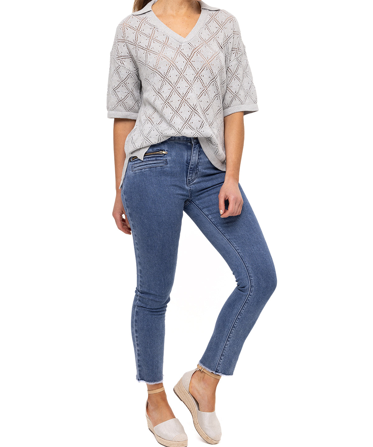 Polera Algodón Orgánico Mujer Caicos Gris Rockford