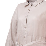 Vestido Lino Orgánico Mujer Sandro Beige Rockford