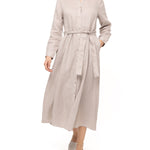 Vestido Lino Orgánico Mujer Sandro Beige Rockford