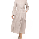Vestido Lino Orgánico Mujer Sandro Beige Rockford