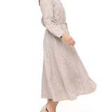 Vestido Lino Orgánico Mujer Sandro Beige Rockford