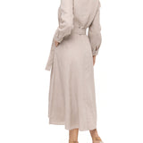 Vestido Lino Orgánico Mujer Sandro Beige Rockford