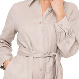 Vestido Lino Orgánico Mujer Sandro Beige Rockford