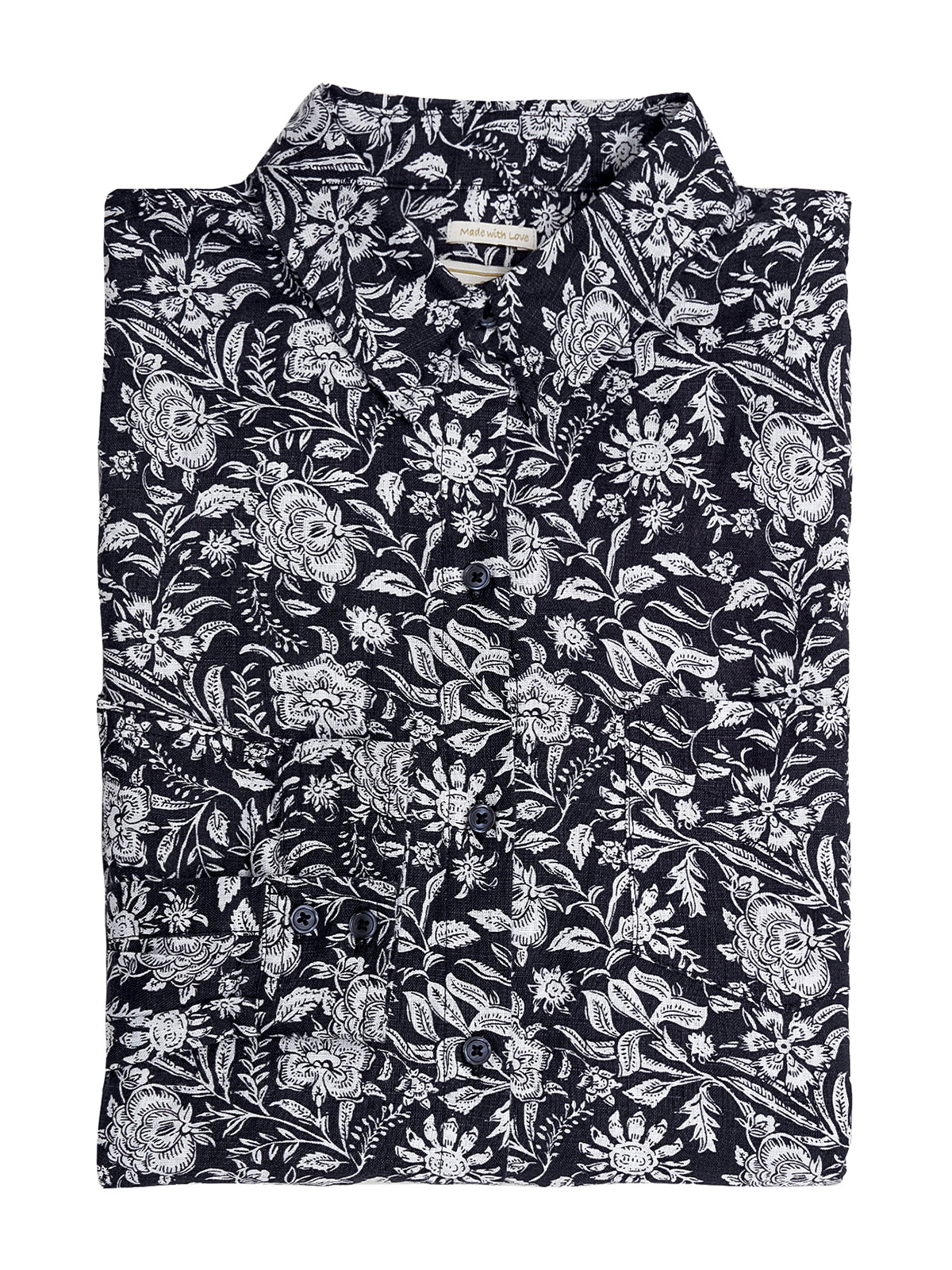 Blusa Lino Orgánico Mujer Lirioprint Gris Oscuro Rockford