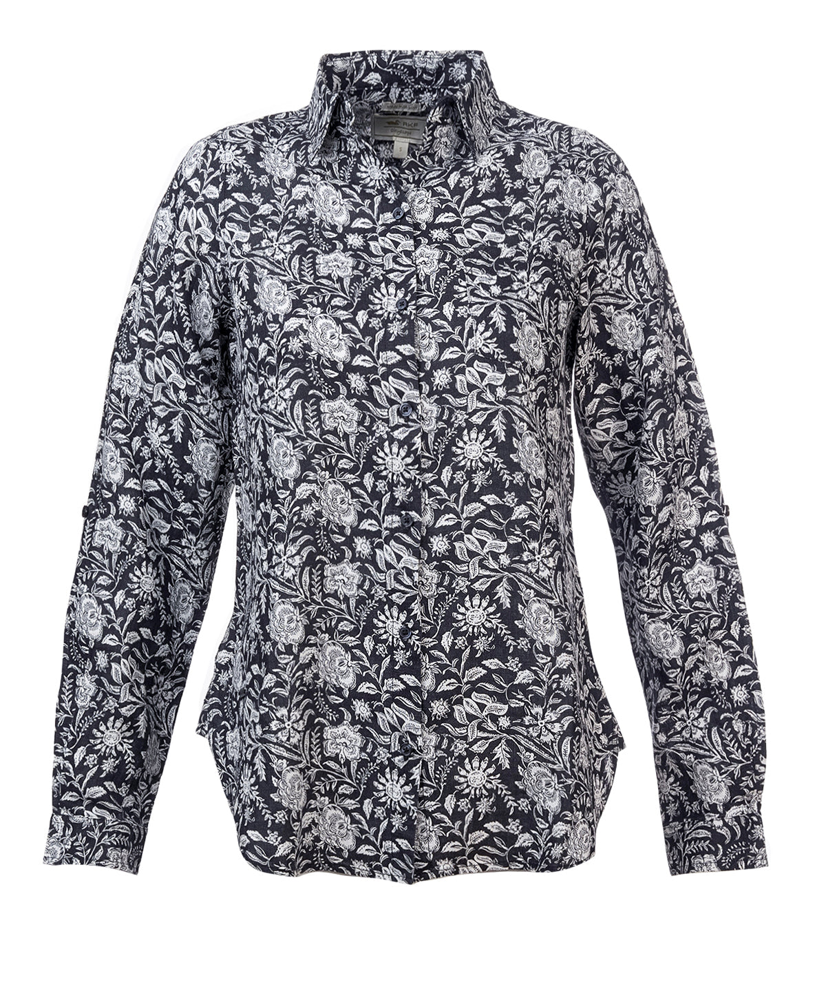 Blusa Lino Orgánico Mujer Lirioprint Gris Oscuro Rockford
