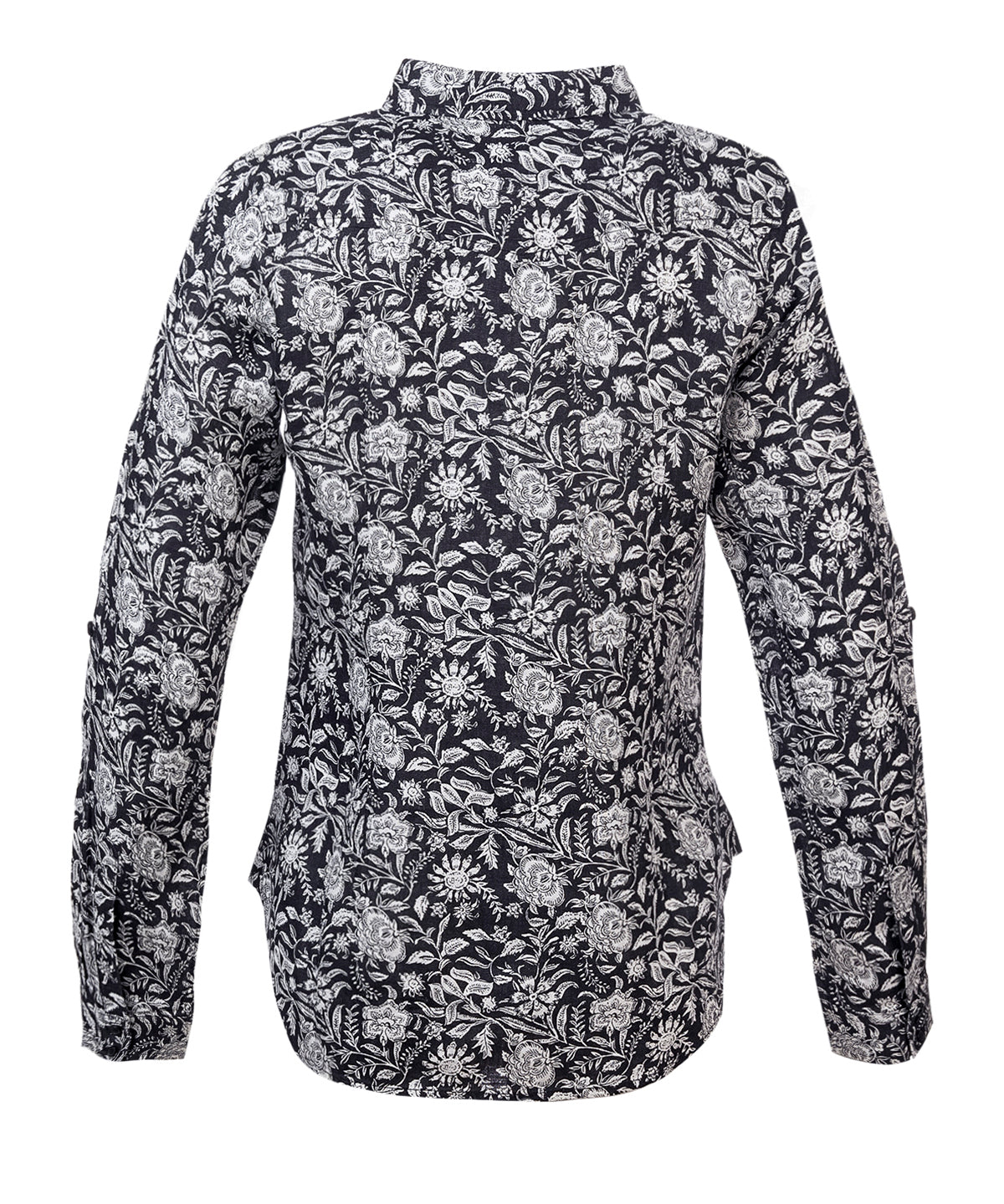 Blusa Lino Orgánico Mujer Lirioprint Gris Oscuro Rockford