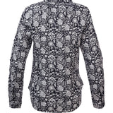 Blusa Lino Orgánico Mujer Lirioprint Gris Oscuro Rockford