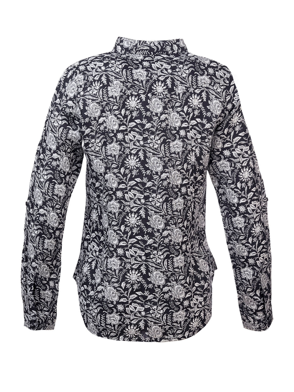 Blusa Lino Orgánico Mujer Lirioprint Gris Oscuro Rockford