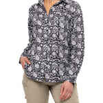 Blusa Lino Orgánico Mujer Lirioprint Gris Oscuro Rockford