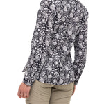 Blusa Lino Orgánico Mujer Lirioprint Gris Oscuro Rockford