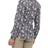 Blusa Lino Orgánico Mujer Lirioprint Gris Oscuro Rockford