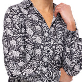 Blusa Lino Orgánico Mujer Lirioprint Gris Oscuro Rockford