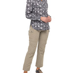 Blusa Lino Orgánico Mujer Lirioprint Gris Oscuro Rockford