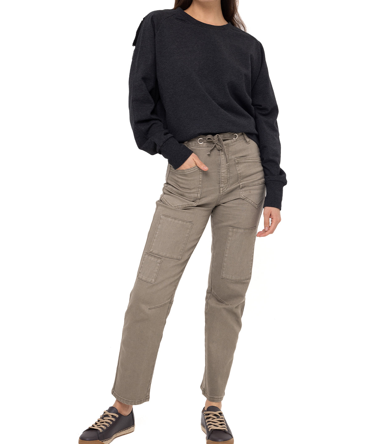Polerón Algodón Orgánico Mujer Anara Negro Rockford