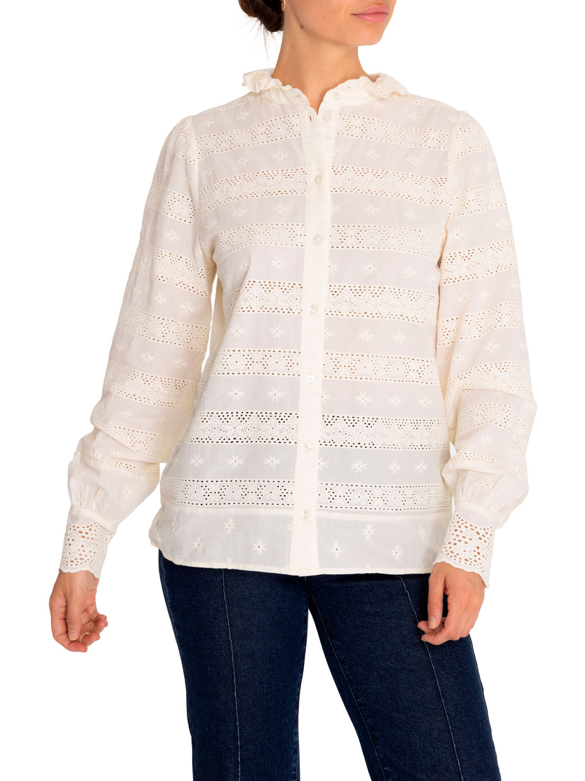 Blusa Algodón Orgánico Mujer Lucía Blanco Rockford