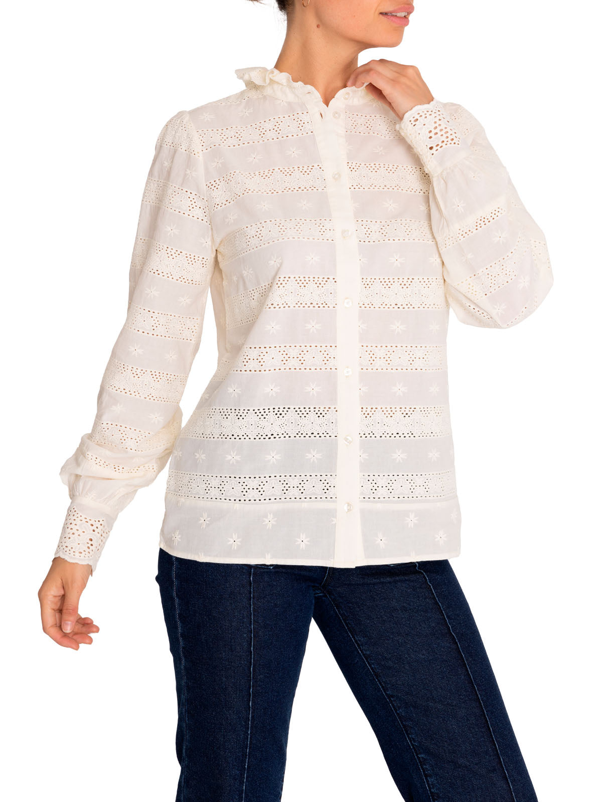 Blusa Algodón Orgánico Mujer Lucía Blanco Rockford