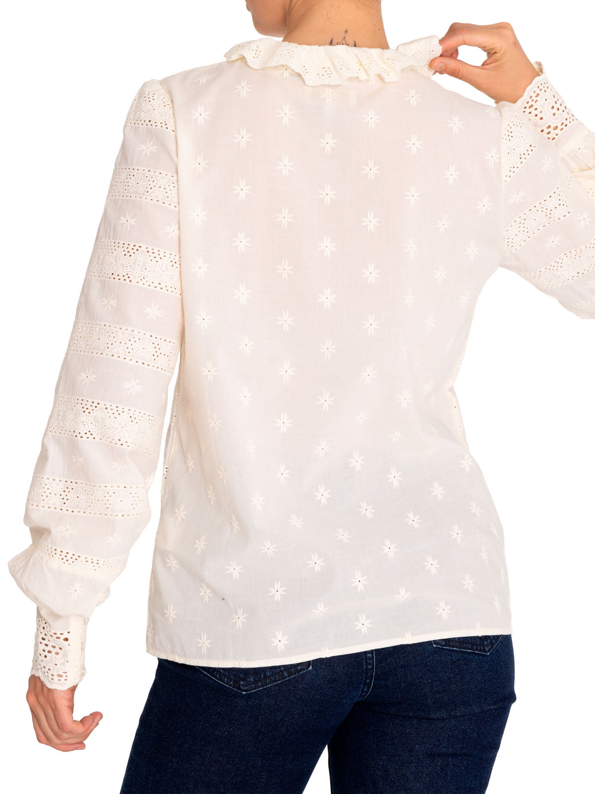 Blusa Algodón Orgánico Mujer Lucía Blanco Rockford