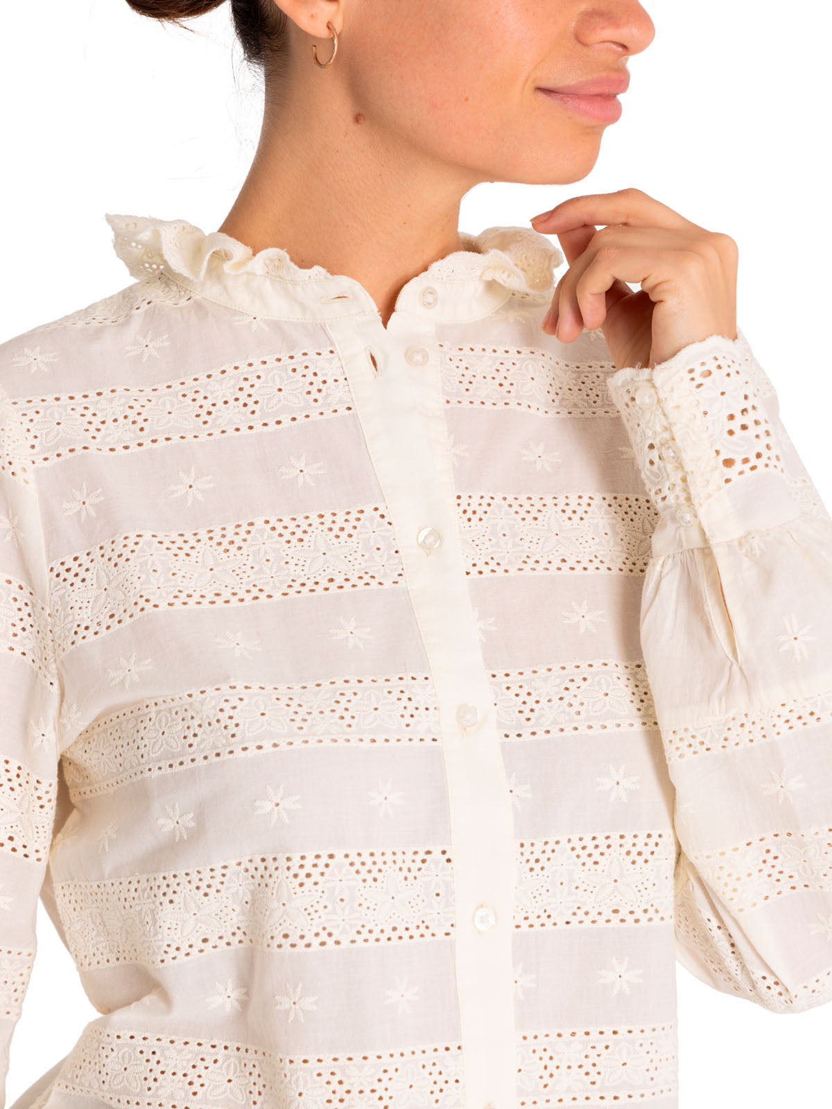 Blusa Algodón Orgánico Mujer Lucía Blanco Rockford