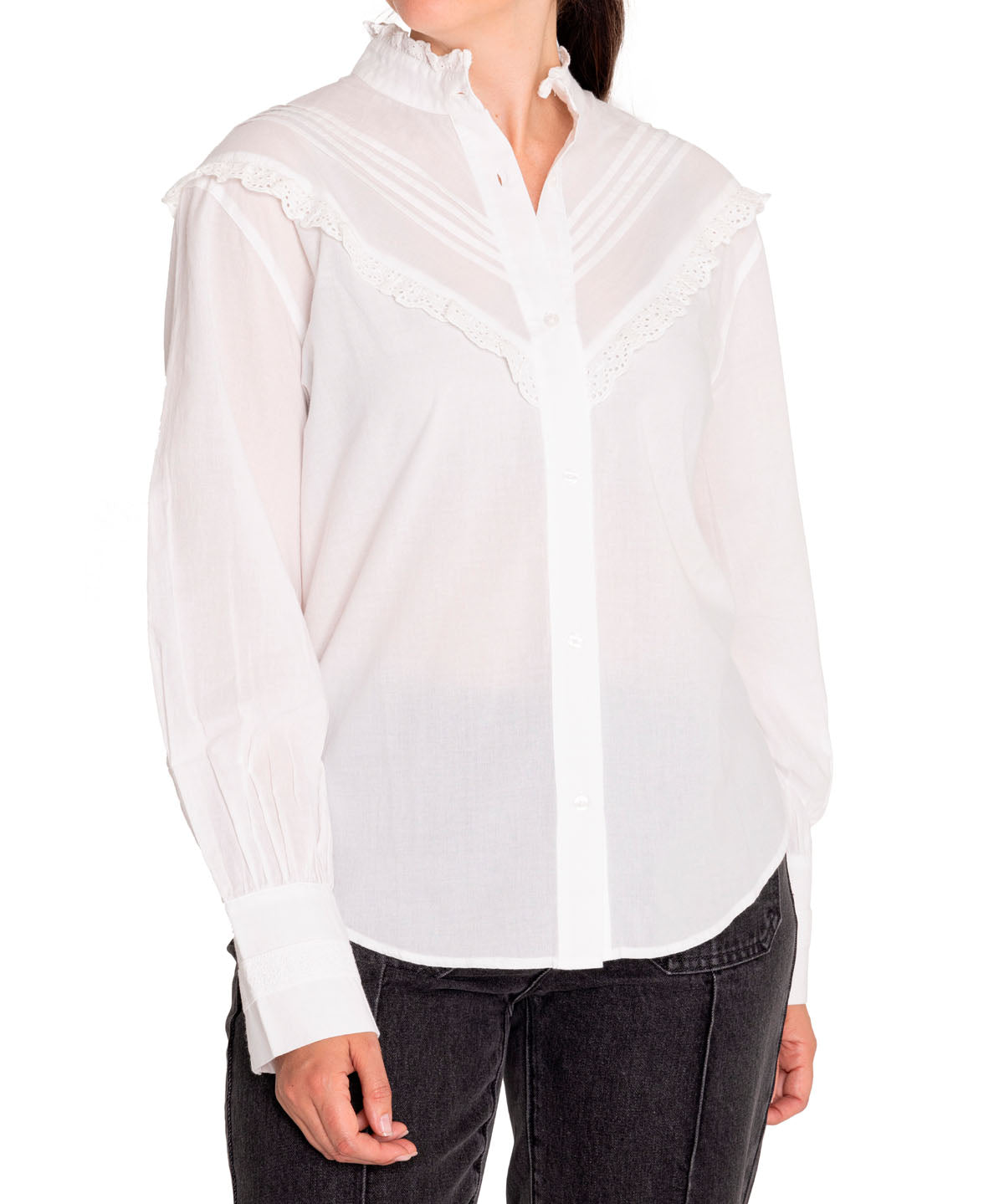 Blusa Algodón Orgánico Mujer Aitana Blanco Rockford