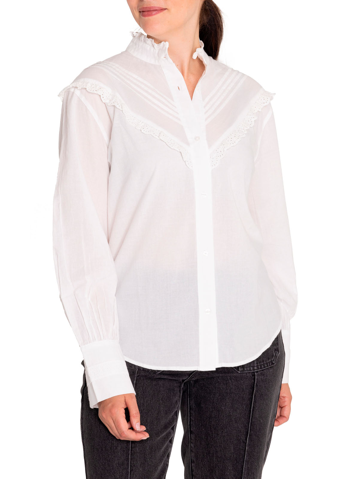 Blusa Algodón Orgánico Mujer Aitana Blanco Rockford