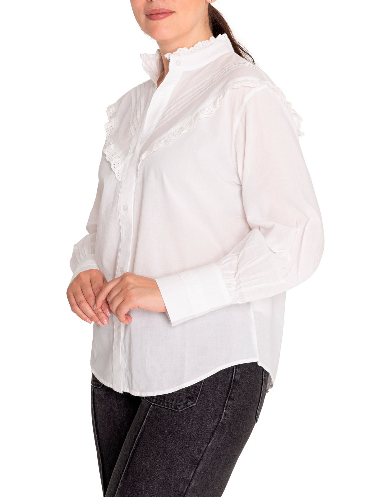 Blusa Algodón Orgánico Mujer Aitana Blanco Rockford