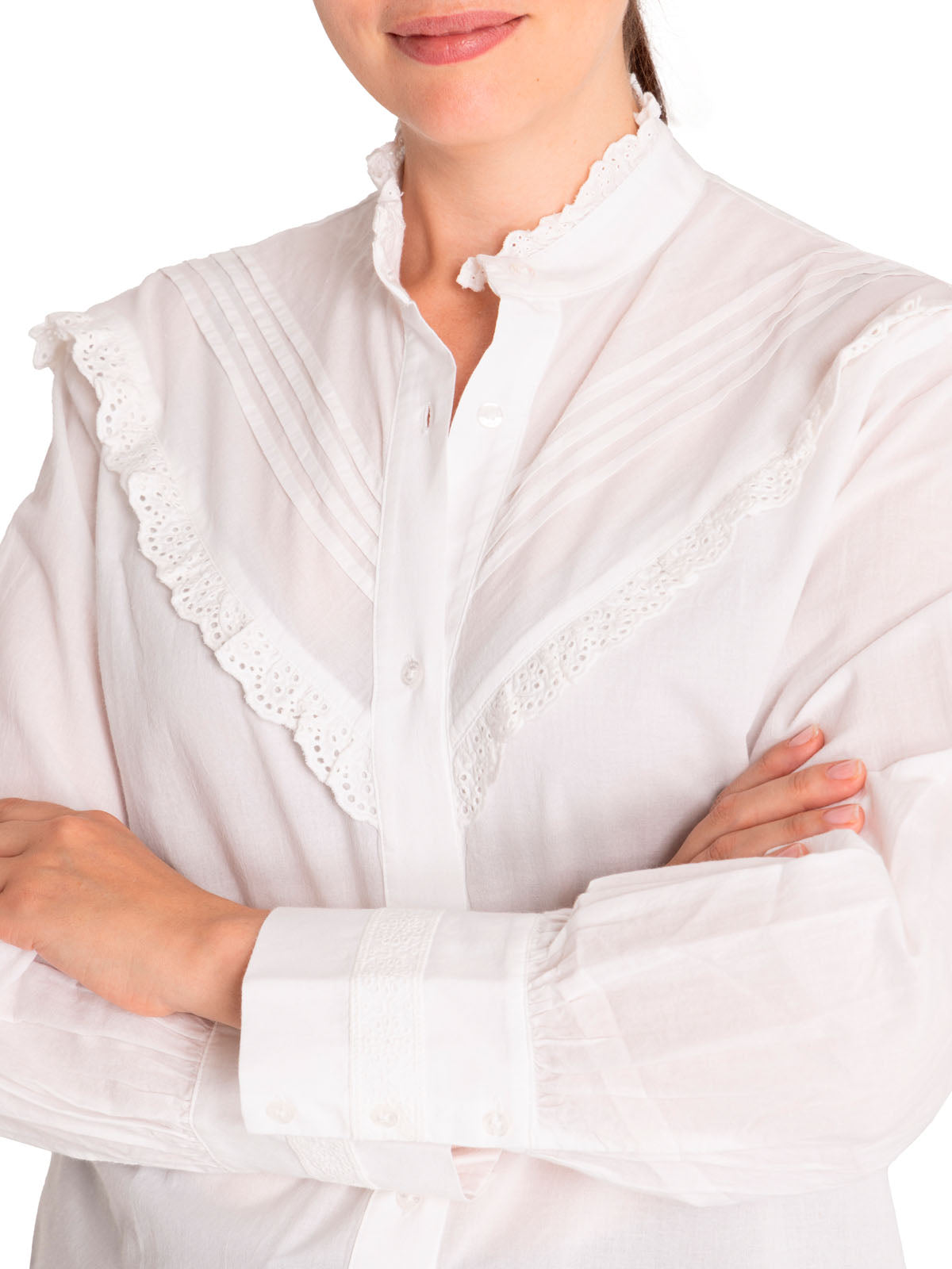 Blusa Algodón Orgánico Mujer Aitana Blanco Rockford