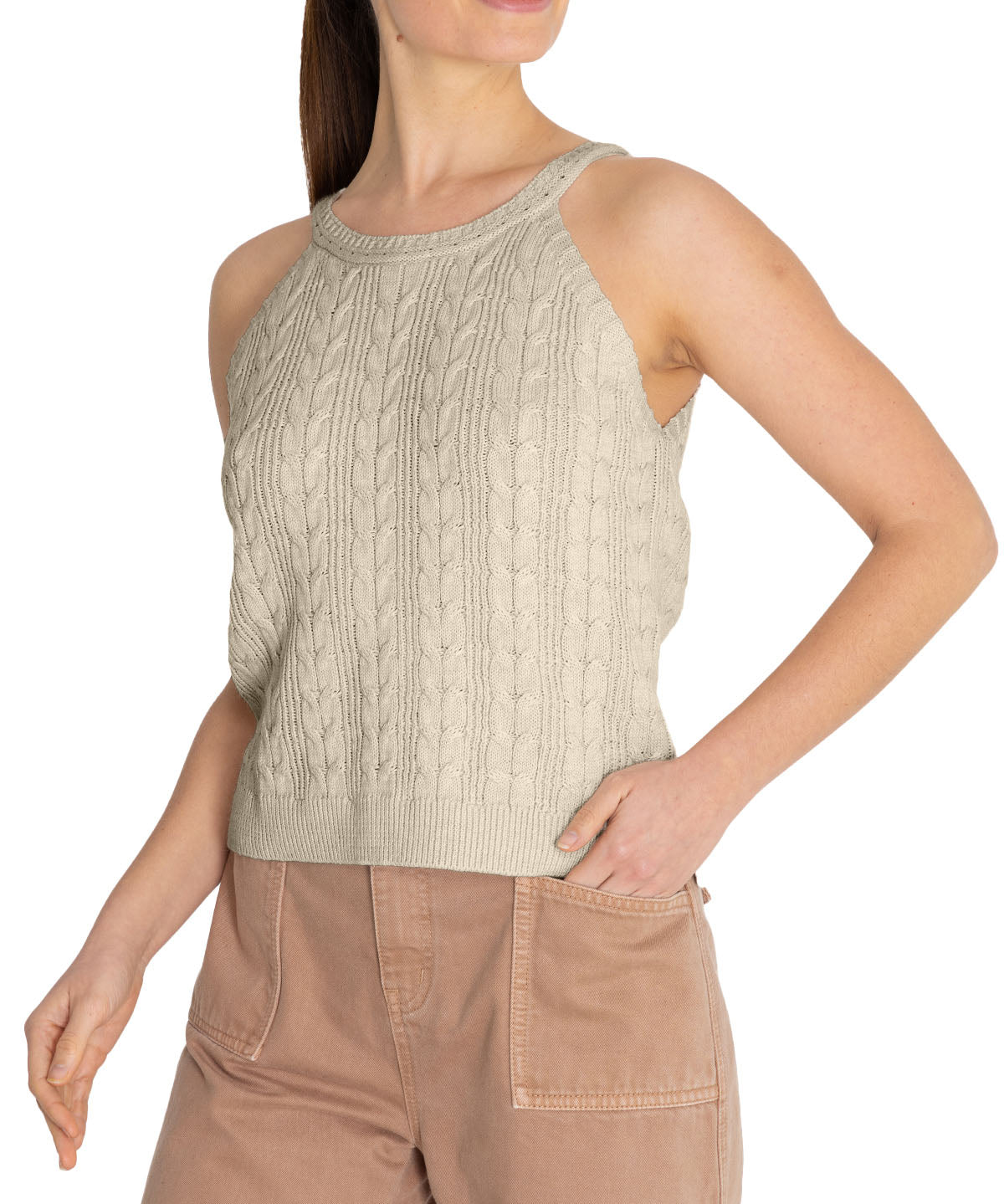 Polera Algodón Orgánico Mujer Samar Beige Rockford